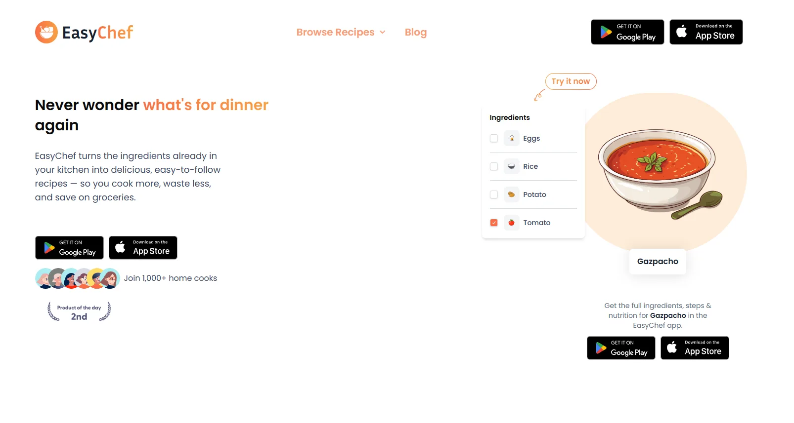 EasyChef homepage