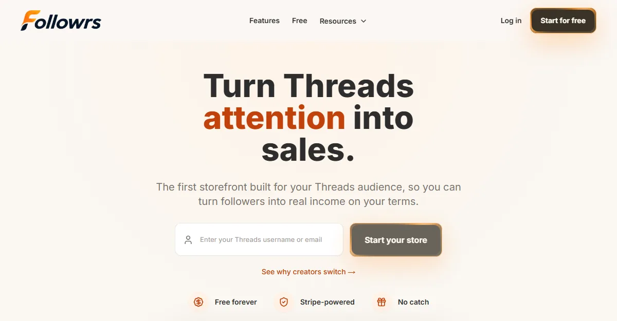 Followrs homepage