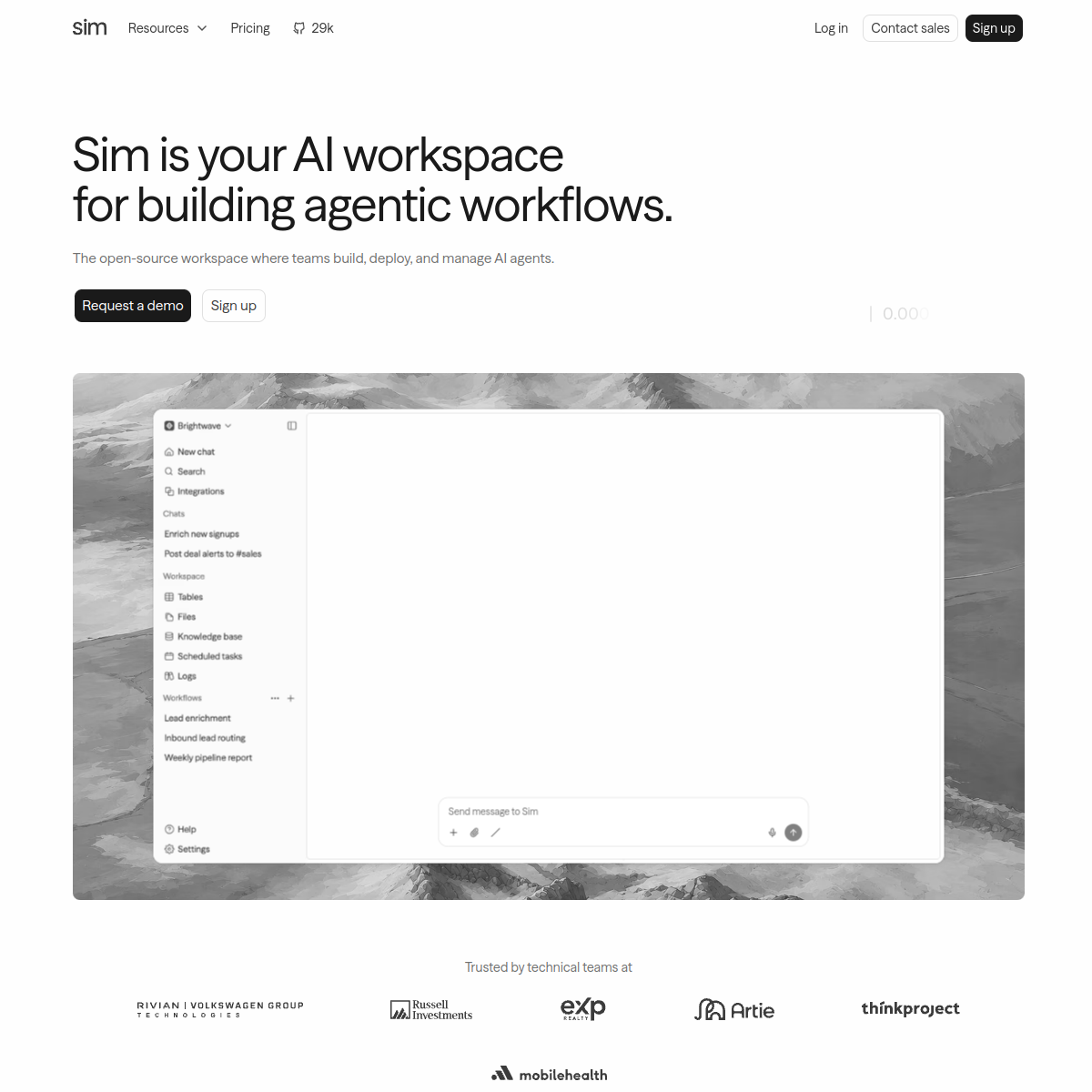 Sim homepage